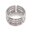 Non-Tarnish 304 Stainless Steel Triple Line Cuff Rings for Women RJEW-G285-15P-2