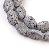 Electroplated Natural Lava Rock Bead Strands G-E497-F-03-1