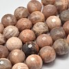 Faceted Round Natural Sunstone Beads Strands G-I176-10-20mm-1