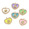 Golden Plated Brass Micro Pave Clear Cubic Zirconia Charms ZIRC-L097-034-G-1