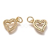 Brass Micro Pave Clear Cubic Zirconia Charms ZIRC-B002-60-3