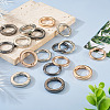 Beadthoven 24Pcs 6 Styles Zinc Alloy Spring Gate Rings FIND-BT0001-25-18