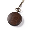 Ebony Wood Pocket Watch with Brass Curb Chain and Clips WACH-D017-F02-AB-3