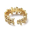 Brass Micro Pave Clear Cubic Zirconia Open Cuff Rings for Women RJEW-G296-02G-3