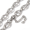 Non-Tarnish 304 Stainless Steel Teardrop Links Necklace for Women NJEW-B107-06P-2