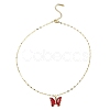 Butterfly Light Gold Brass Micro Pave Cubic Zirconia Pendant Necklaces NJEW-E105-05KCG-03-2