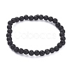 Natural Lava Rock Beads Stretch Bracelets BJEW-G623-02-6mm-1