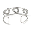 Non-Tarnish 304 Stainless Steel Wide Textured Open Cuff Bangles BJEW-Q348-05P-03-3