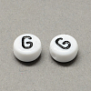 White and Black Acrylic Horizontal Hole Letter Beads SACR-Q101-01G-2