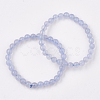 Natural Blue Lace Agate Stretch Bracelets BJEW-S138-01C-2