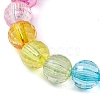 7.5mm Faceted Round Transparent Acrylic Beaded Stretch Bracelets BJEW-JB10249-02-2