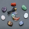 7 Chakra Tumbled Stone & Moon Pendant Necklace Mixed Natural Gemstone Healing Stones Set PW-WG21137-02-2