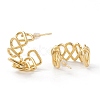 Brass Half Hoop Earrings EJEW-A056-19G-2