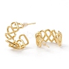 Brass Half Hoop Earrings EJEW-A056-19G-2