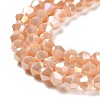Opaque Solid Color Electroplate Glass Beads Strands GLAA-F029-P4mm-A06-3