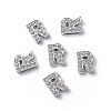 Alloy Initial Slide Charms with Grade A Rhinestones ALRI-R032-R-FF-3