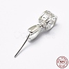 Anti-Tarnish Rhodium Plated 925 Sterling Silver Micro Pave Cubic Zirconia Pendant Bails STER-E053-24P-1