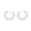 Plastic Imitation Pearl Beaded Hoop Earrings EJEW-G340-01P-1