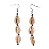 Cowrie Shell Beads Dangle Earrings EJEW-JE02855-1