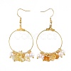 Natural Citrine Chip Beads Dangle Earrings EJEW-JE03505-02-2