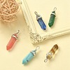 5Pcs 5 Styles Synthetic Mixed Gemstone Pointed Pendants G-YW0001-46-5