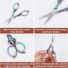 2R13 Staainless Steel Embroidery Scissors TOOL-WH0139-35-5