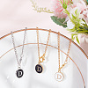 Flat Round with Letter Alloy Enamel Wine Glass Charms AJEW-AB00184-04-4