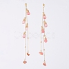 Natural Gemstone Dangle Stud Earrings EJEW-JE04022-02-1