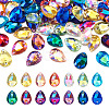 Pandahall 72pcs 12 colors Teardrop Shape Sew on Rhinestone GLAA-TA0001-45-10