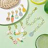 11 Style Easter Theme Acrylic Beaded Knitting Row Counter Chains & Locking Stitch Markers Kits HJEW-JM01432-3