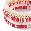 Handmade Polymer Clay Heishi Beads Stretch Bracelets Set BJEW-JB07401-5
