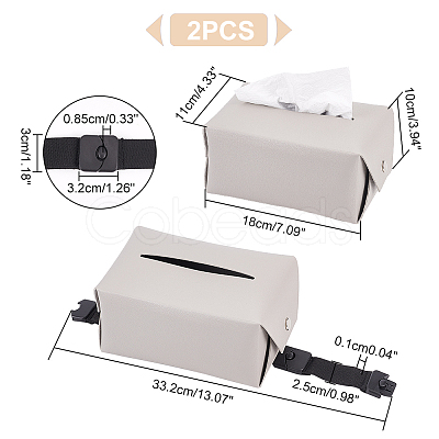 Imitation Leather Tissue Boxes for Car Seat Back AJEW-WH0347-14A-1