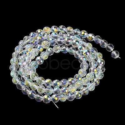 Transparent Electroplate Glass Beads Strands GLAA-Q099-B01-06-1