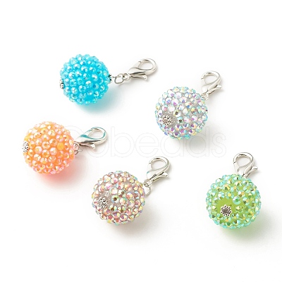 AB-color Resin Rhinestone Pendant Decorates HJEW-JM00610-1