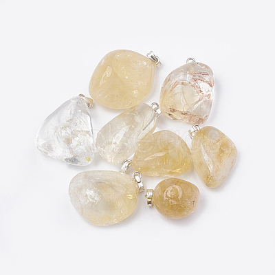 Natural Citrine Pendants G-T097-05-1