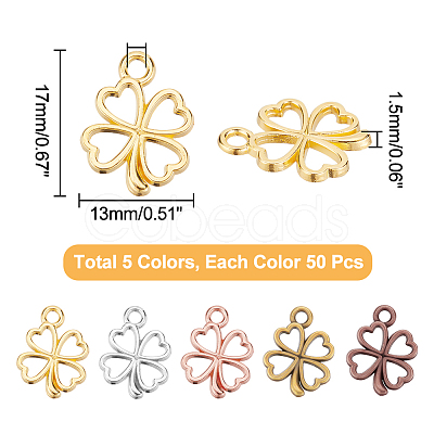 DICOSMETIC 250Pcs 5 Colors Alloy Pendants FIND-DC0001-65-1