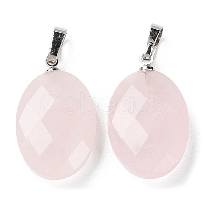 Natural Rose Quartz Pendants G-E603-03P-04-1