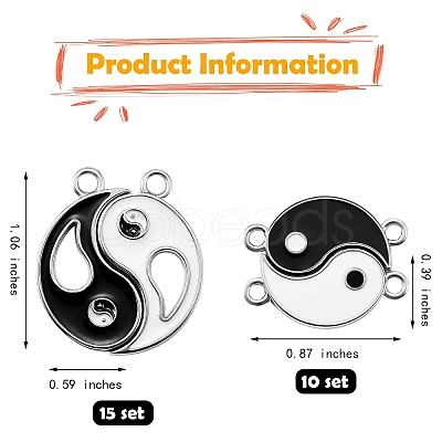 10 Sets Alloy Enamel Links Connectors and 15 Sets Split Pendants ENAM-SZ0002-42-1