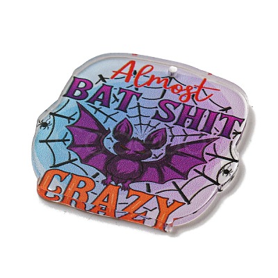 Halloween Printed Acrylic Pendants OACR-P026-D02-1