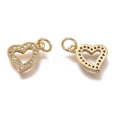 Brass Micro Pave Clear Cubic Zirconia Charms ZIRC-B002-60-1