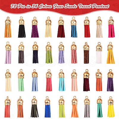 78Pcs 36 Colors Faux Suede Tassel Pendant Decorations FIND-SZ0001-76-1