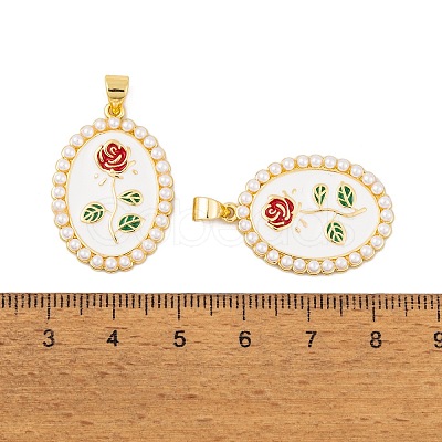 Brass Enamel Pendants KK-E108-44G-1