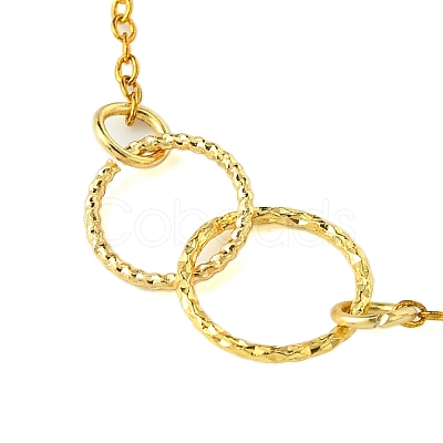 Brass Ring Link Ankelets for Women AJEW-AN00617-1