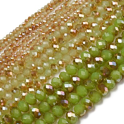 Electroplate Glass Faceted Rondelle Beads Strands EGLA-D020-8x5mm-58-1