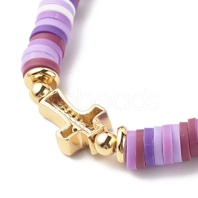 Polymer Clay Heishi Beads Stretch Bracelet for Women BJEW-JB07207-1