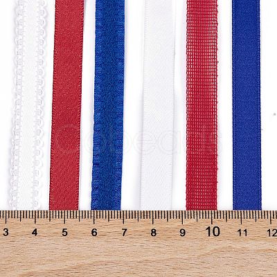 18 Yards 6 Styles Independence Day Polyester & Polycotton Ribbons Sets SRIB-A015-02B-01-1