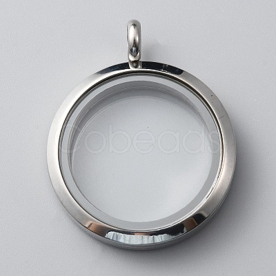 304 Stainless Steel Locket Pendants STAS-WH0044-13B-P-1