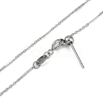 304 Stainless Steel Bar Link Necklaces NJEW-H042-01P-1