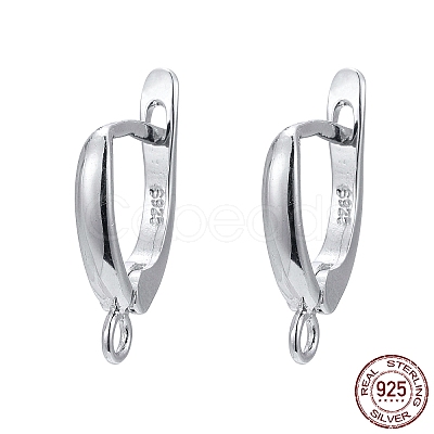 Anti-Tarnish Rhodium Plated 925 Sterling Silver Leverback Earrings X-STER-K168-003P-1