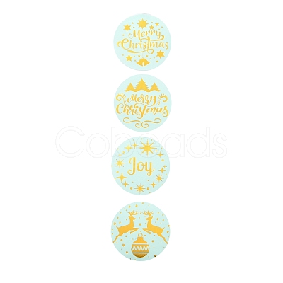 Christmas Themed Flat Round Roll Stickers DIY-B045-17A-1